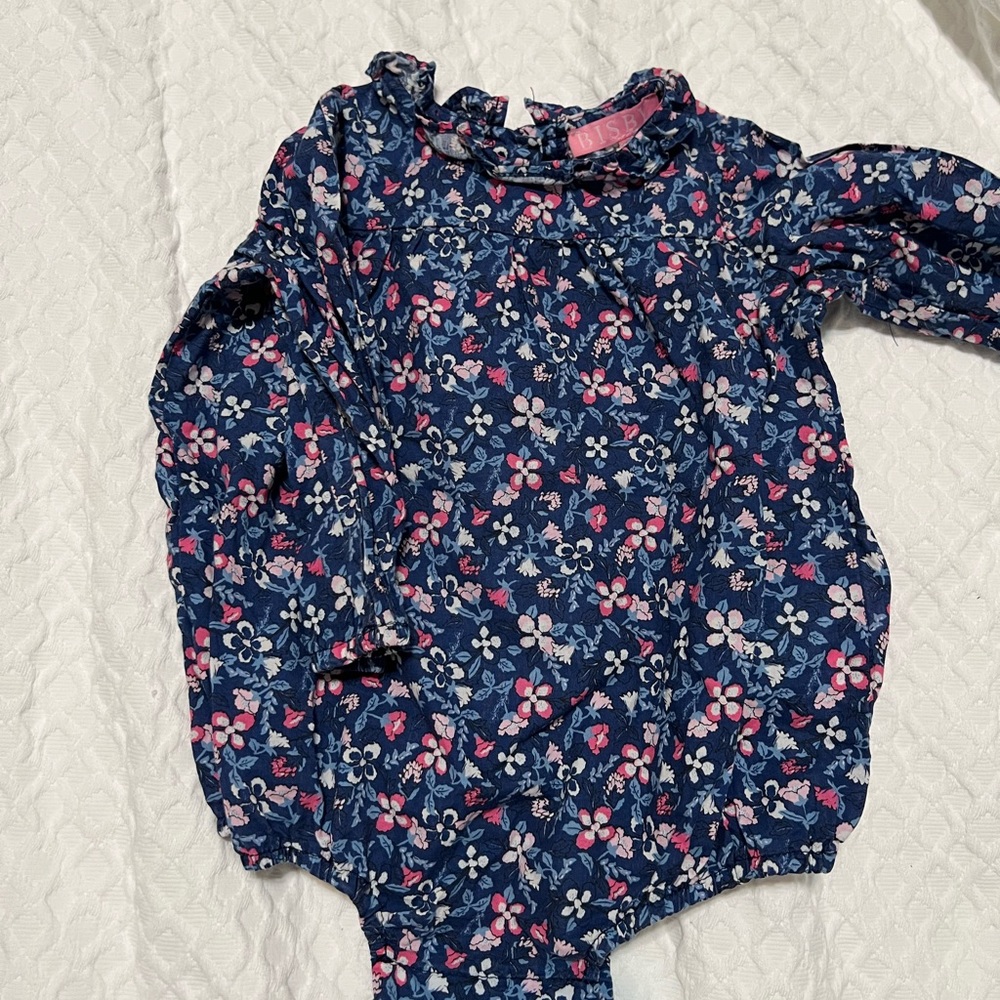 BISBY floral bubble with ruffle collar, 18 - 24 mo